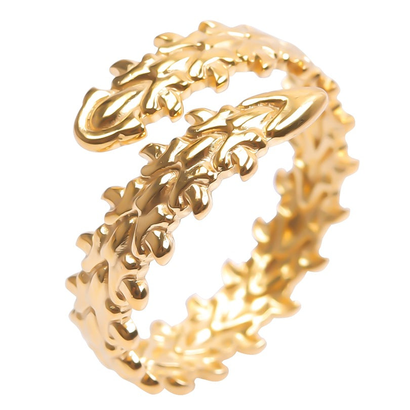 Tone Gold Silver Bone Ring Open Adjustable Unisex Ring