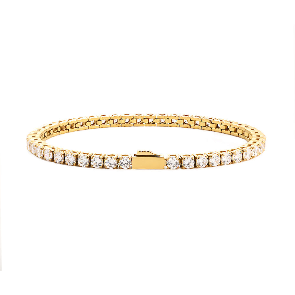 🎁 3-5MM Tennis Chain Hip-Hop Stainless Steel Zircon Bracelet (15% off)