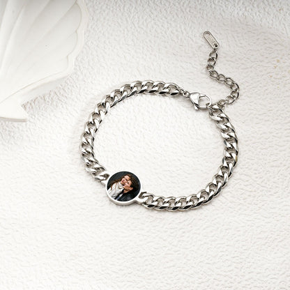 Custom-Made, Ships in 2 Days Metal Geometric Circular Heat Activated Temperature Bracelet