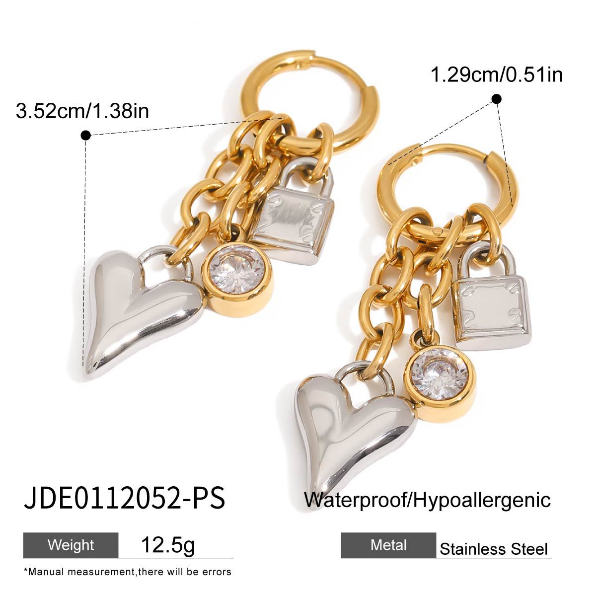 Gold Heart-Shaped Stainless Steel Earrings | Clara Jewelry