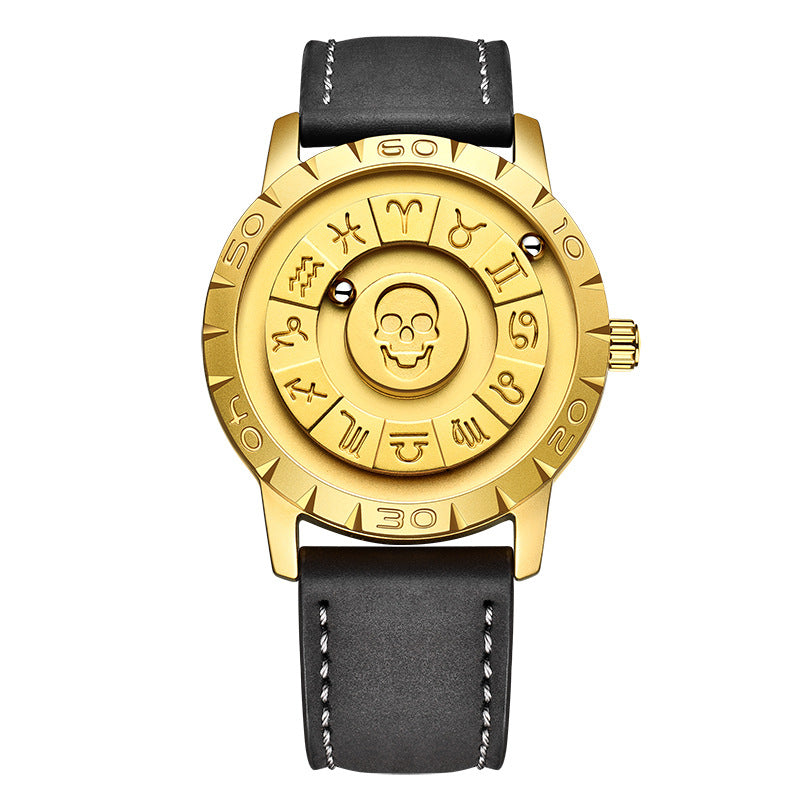 Skull Head Men's Multi-Functional Waterproof Quartz Watch