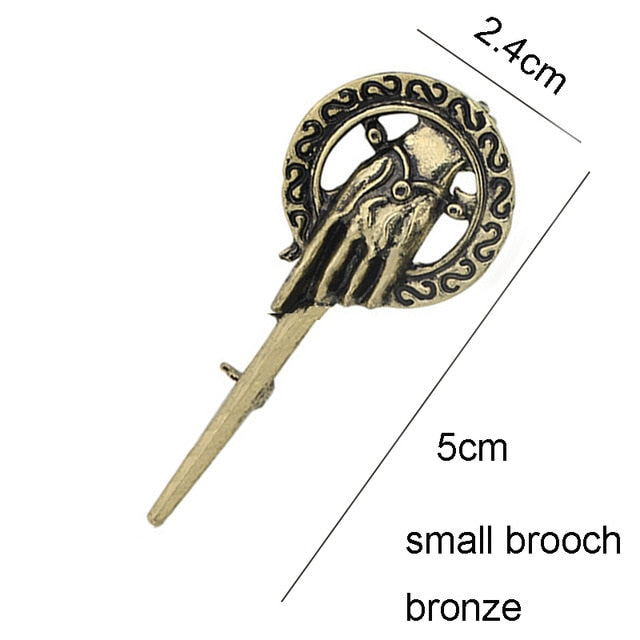 Game of Thrones Song of Ice and Fire Brooch Hand of the King Lapel Inspired Authentic Prop Pin Badge Brooches Movie Jewelry