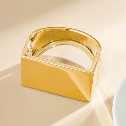Retro personalized metal square mirror bracelet with frosted curve bracelet