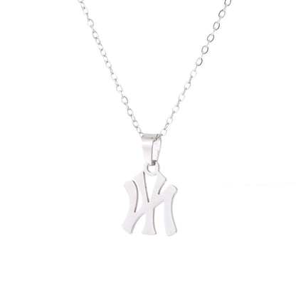 Street Style Rustproof Stainless Steel Symbol Letter Pendant Necklace