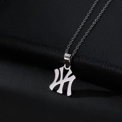 Street Style Rustproof Stainless Steel Symbol Letter Pendant Necklace