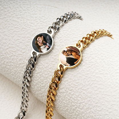 Custom-Made, Ships in 2 Days Metal Geometric Circular Heat Activated Temperature Bracelet