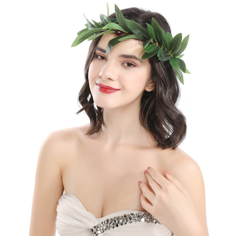 Olive leaf wreath berry olive branch headdress
