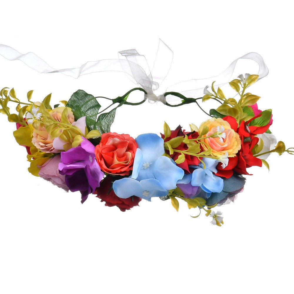 Big Red Rose Blossom Hair Band Bridal Flower Ring Hair Band